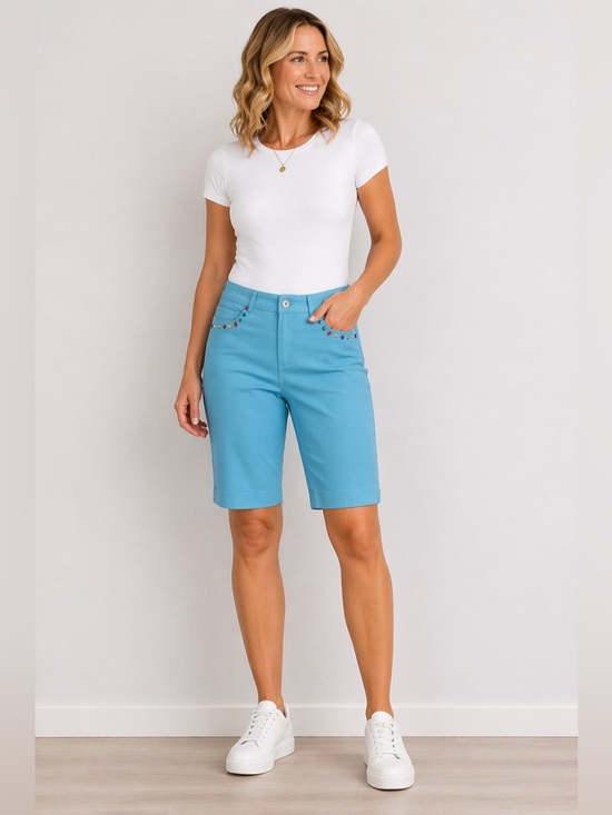 Dolcezza Pants - Dolcezza Light Blue Stretch Shorts – Chic Summer Staple size 14 NWT